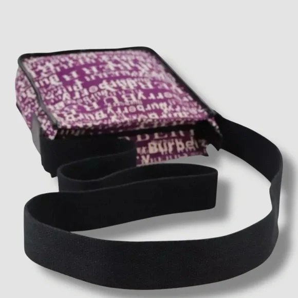 Burberry Logo Print Crossbody Bag in Purple White and Black Graffiti Rare Small